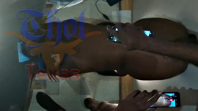 Enjoi-ed American MILF with a bald pussy takes on a big cock in the glory hole