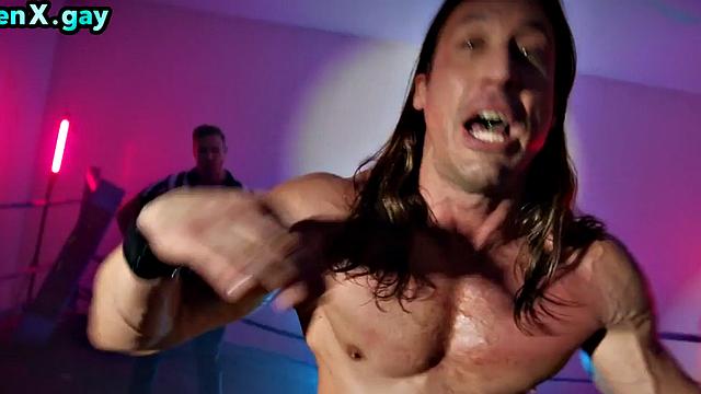 Wrestling manly jocks barebacking referee in 3some