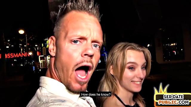 Skinny German chick fucked by sex date in hotel sex