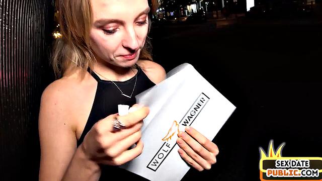 Skinny German chick fucked by sex date in hotel sex