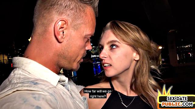 Skinny German chick fucked by sex date in hotel sex