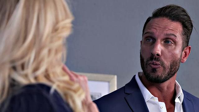 Big tit blonde MILF bombshell Brandi Love fucks favorite employee to celebrate Independence Day