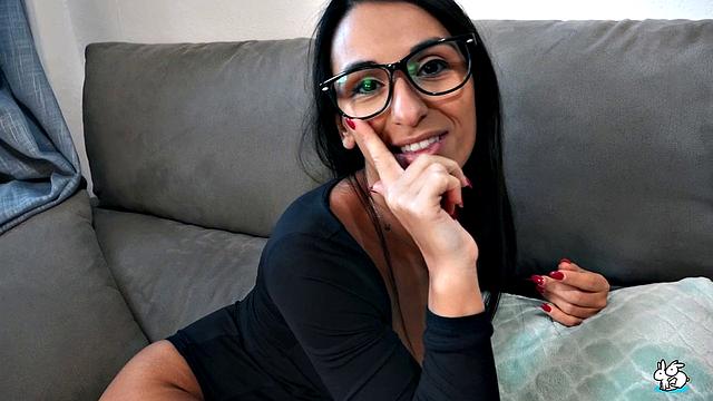 Brunette With Glasses Has Squirting Orgasms