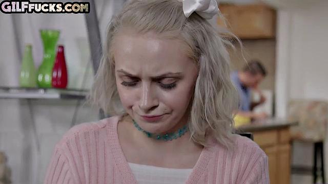 Big-titted ginger gets doggyfucked