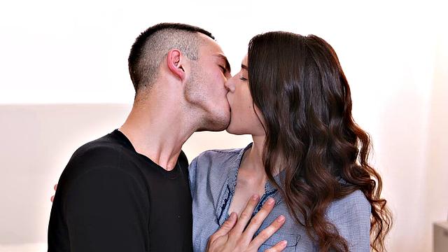 Nerdy art student Ariana Shaine gets her bald pussy and tight ass pounded in hot reverse cowgirl action