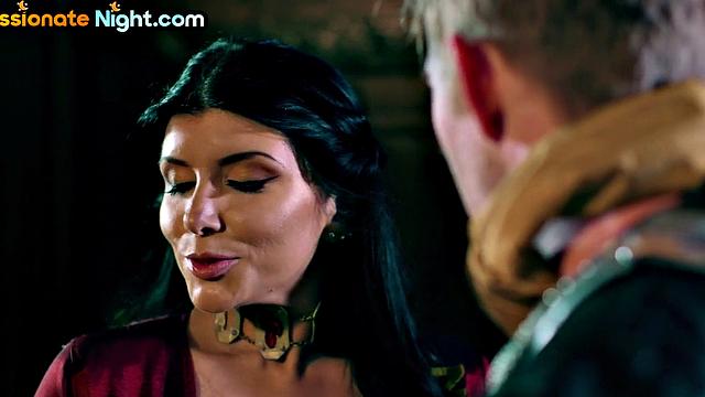 Medieval cosplay with busty baes