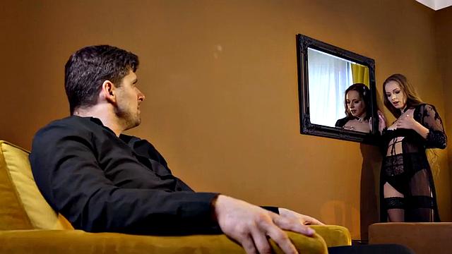 Cocksucking babe in stockings fucked by her BF