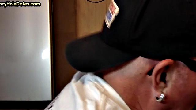 Cocksucking DILF sucks and jerks cock at home