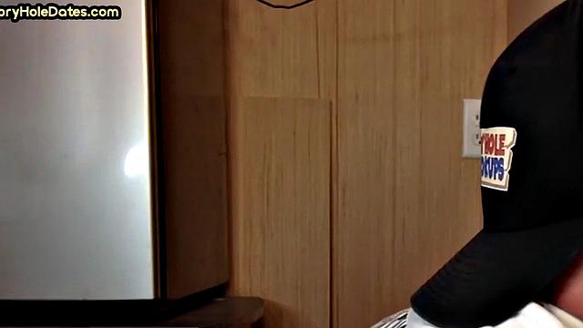 Cocksucking DILF sucks and jerks cock at home