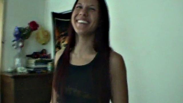 Teen takes a big cum load