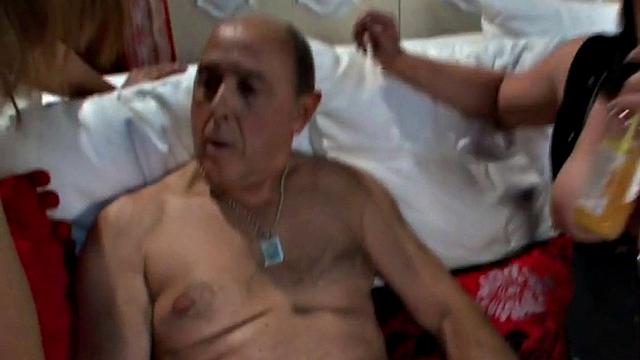 Tiny dick femdoms in erotic cfnm threesome