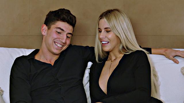 Dirty dame Miss Naughty blows her guest's mind with her suck skills in the kitchen surrounded by XXX porn.