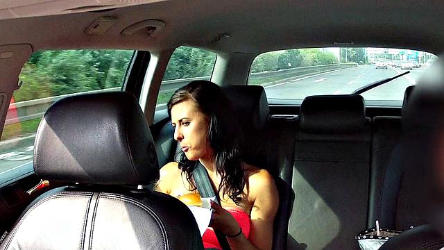 Young tattooed brunette with natural tits enjoys a free ride with a big dick and a hot blowjob