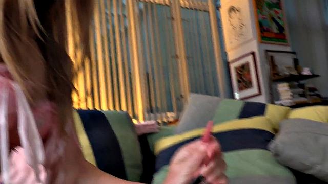 Petite stockings amateur cockrubs