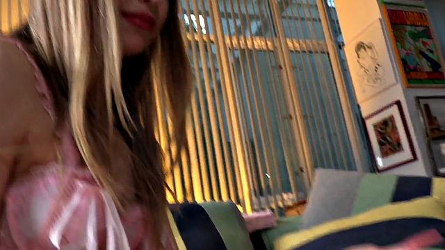 Petite stockings amateur cockrubs