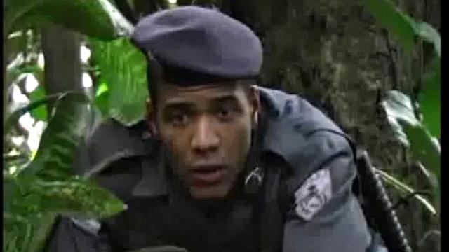 Andre Mello and Rafael Lucio are having sex in the jungle, while Ramon Mendez strokes his big cock a few meters away, until invited to join.