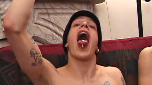 Torque and Shane are watching a movie and rubbing their bulges. Torque reaches over to feel Shane's package, before they strip off their shirts and tug down pants.