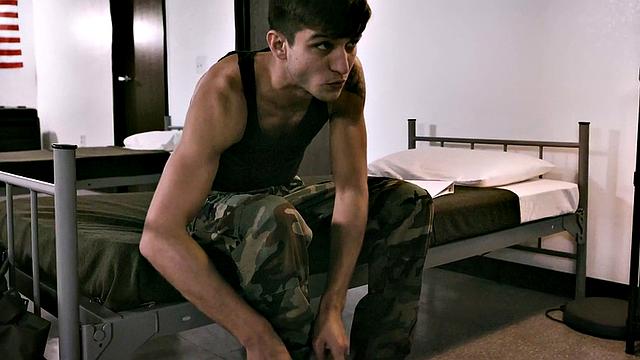 Military taboo stud fucks stepbrother in dormitory