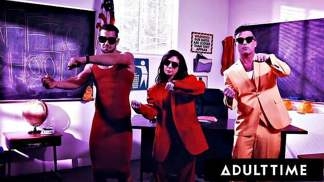 ADULT TIME - MILF Teacher Joins Bisexual Students In Steamy Traffic Class Threesome