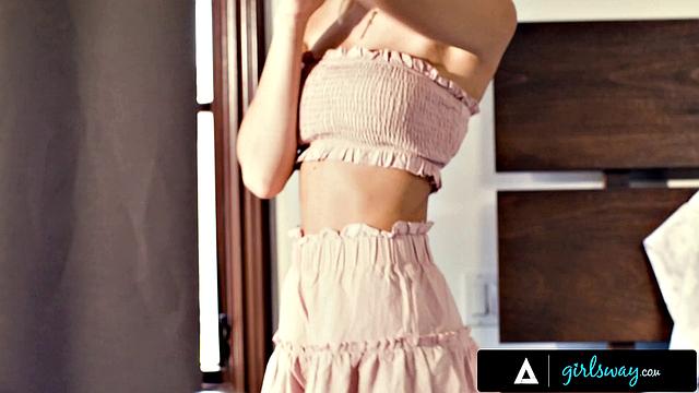 GIRLSWAY - Wild Kenna James Gets Strap-On DVPed By Horny Vicki Chase & Katrina Colt In Sex Tape