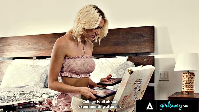 GIRLSWAY - Wild Kenna James Gets Strap-On DVPed By Horny Vicki Chase & Katrina Colt In Sex Tape