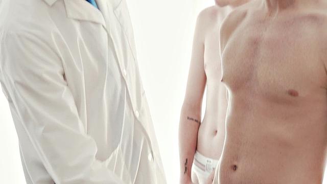 Bearded DILF rimmed and fucked by skinny twink