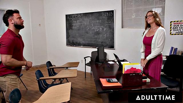 ADULT TIME - MILF Teacher Annie King Caught Masturbating In Class By Students' Stepdad