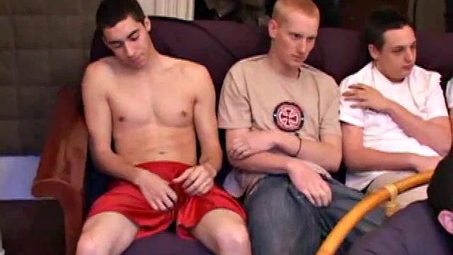 After the five boys strip off the clothes and stroke up their, they all start some serious stroking. Kaos goes down on Levi then Levi returns the favor and soon they both feed their cocks to Tapher.