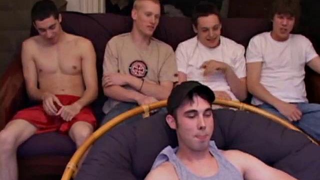 After the five boys strip off the clothes and stroke up their, they all start some serious stroking. Kaos goes down on Levi then Levi returns the favor and soon they both feed their cocks to Tapher.