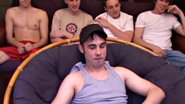 After the five boys strip off the clothes and stroke up their, they all start some serious stroking. Kaos goes down on Levi then Levi returns the favor and soon they both feed their cocks to Tapher.