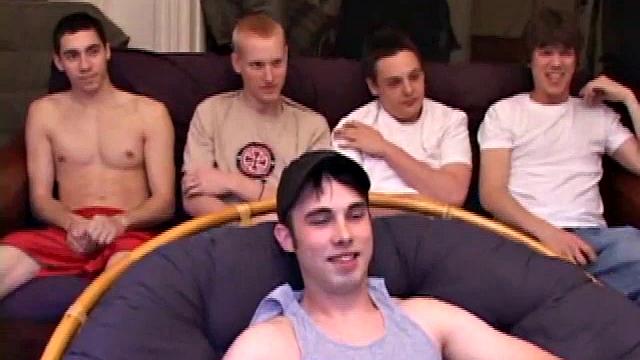 After the five boys strip off the clothes and stroke up their, they all start some serious stroking. Kaos goes down on Levi then Levi returns the favor and soon they both feed their cocks to Tapher.