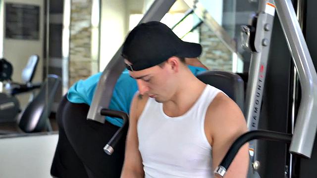 Public gym sex with straight jock