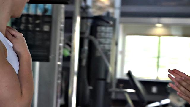 Public gym sex with straight jock