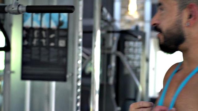 Public gym sex with straight jock