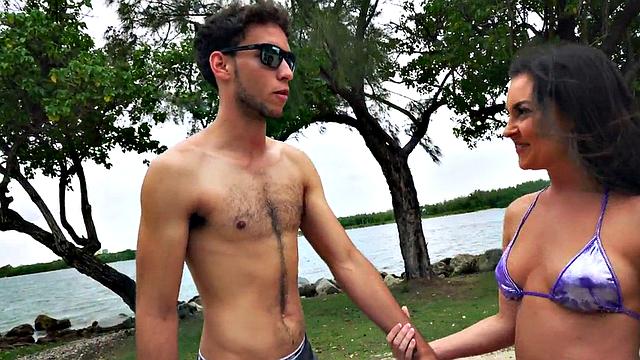 White picked up stud fucks black ass in van for money