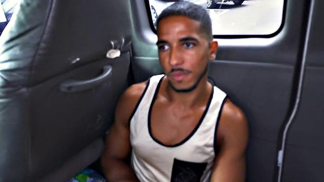 White picked up stud fucks black ass in van for money