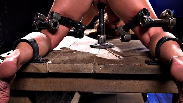 Poor BDSM MILF gets feet whipping by CMNF master