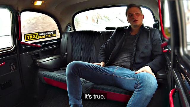 Blonde passenger gets her trimmed pussy pounded while giving a hot handjob