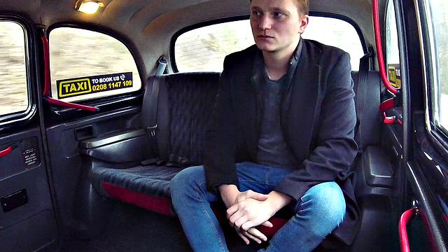 Blonde passenger gets her trimmed pussy pounded while giving a hot handjob