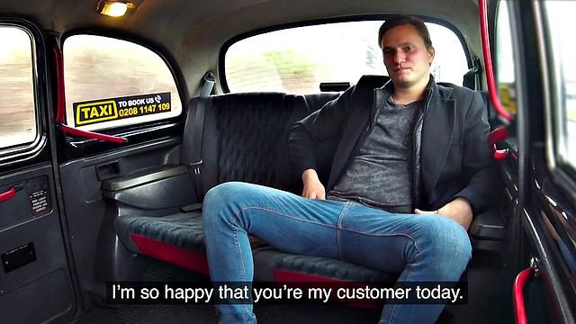 Blonde passenger gets her trimmed pussy pounded while giving a hot handjob