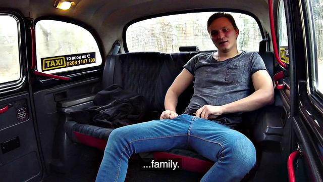 Blonde passenger gets her trimmed pussy pounded while giving a hot handjob