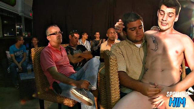 Horny skinny stripper enjoys the party