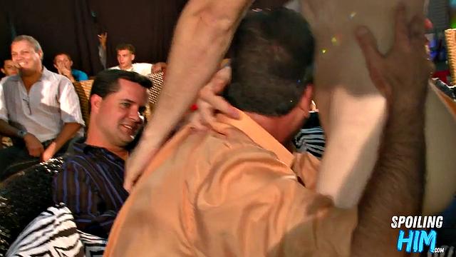 Horny skinny stripper enjoys the party