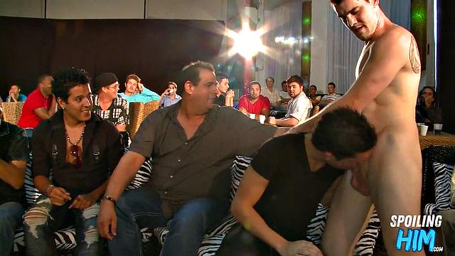 Horny skinny stripper enjoys the party