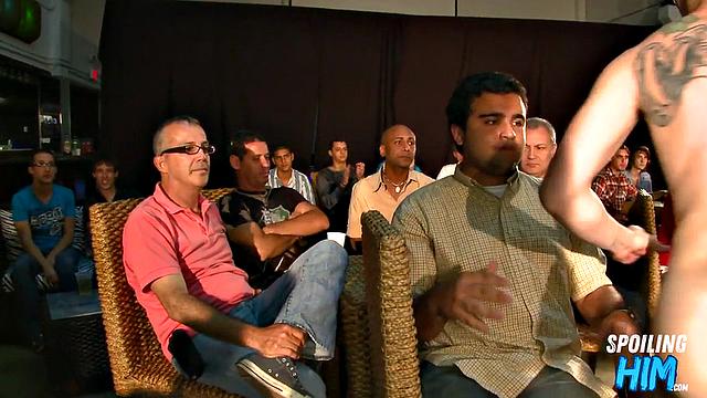 Horny skinny stripper enjoys the party