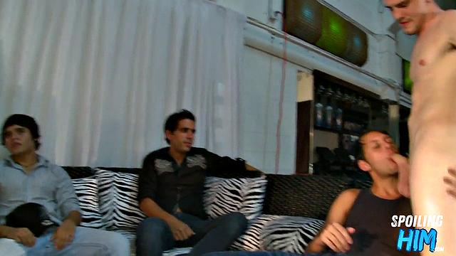 Horny skinny stripper enjoys the party