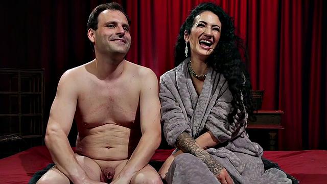 Busty BDSM domina torments sub cock in CBT session