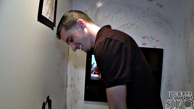Gloryhole straight guy gets cocksucked