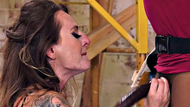 Busty Hairymuff MILF sucks cock and gets fucked by lover