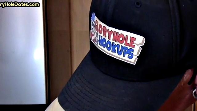 Cum greedy gloryhole DILF sucks in homemade closeup